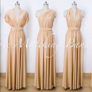 Gold Maxi Infinity Dress w/ Matching Bandeau